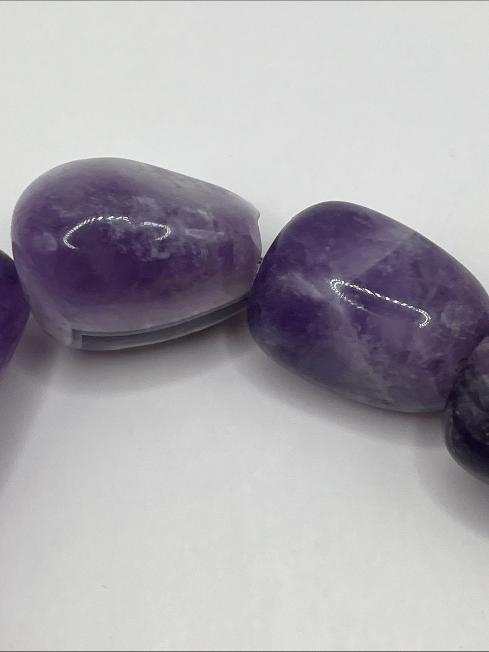 Chevron Amethyst Chunky Beaded Sterling Silver Vintage Necklace 10-20mm - Picture 11 of 11